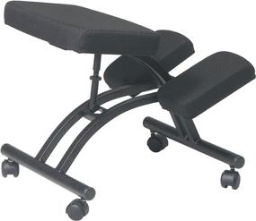 img 2 attached to 🪑 Black Metal Base Knee Chair with Casters and Memory Foam - Ergonomically Designed by Office Star