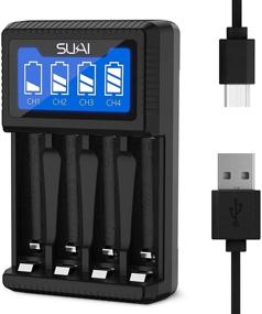 img 4 attached to 🔋 SUKAI Battery Charger with Smart LCD Display and Micro USB Cable – Rechargeable AA AAA Battery Charger for Ni-MH Ni-CD [No Adapter]