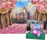 🌸 spring dreamy pink sakura flowers photography background - 7x5ft disney castle backdrop for wedding, kids girls birthday party, princess photo studio props - yl058 logo