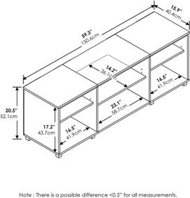 img 3 attached to 📺 FURINNO Montale Stand: Stylish TV Shelf for 65 Inch TVs in French Oak Grey