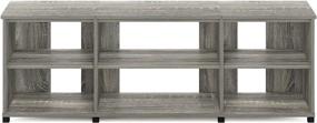 img 2 attached to 📺 FURINNO Montale Stand: Stylish TV Shelf for 65 Inch TVs in French Oak Grey