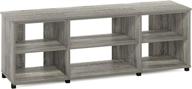 📺 furinno montale stand: stylish tv shelf for 65 inch tvs in french oak grey logo