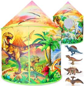 img 4 attached to Dinosaur Foldable Playhouse for Toddlers and Children