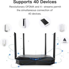 img 1 attached to Ancatus AX1800 WiFi 6 Router - 1.8Gbps Speed, Gigabit Ethernet, MU-MIMO, OFDMA, 802.11ax, Dual Band, WPA3, Firewall, IPv6, Coverage of 2100 sq.ft, Connects 40+ Devices