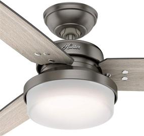 img 1 attached to 🔦 Hunter 50393 Sentinel Ceiling Fan: LED Light, Remote Control, 44", Brushed Slate Finish