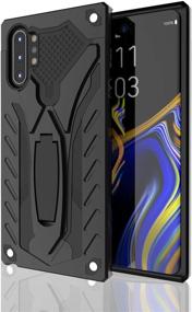 img 1 attached to 📱 Kitoo Samsung Galaxy Note 10 Plus Case with Kickstand - Military Grade Drop Tested - Black