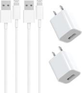 apple mfi certified iphone fast charger with lightning to usb 🔌 cable - travel plug 2 pack, quick charge compatible for iphone 13/12/11/xs/xr/x 8/ipad/airpods logo