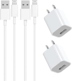 img 4 attached to Apple MFi Certified iPhone Fast Charger with Lightning to USB 🔌 Cable - Travel Plug 2 Pack, Quick Charge Compatible for iPhone 13/12/11/XS/XR/X 8/iPad/AirPods