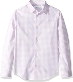 img 4 attached to 👕 Calvin Klein Boys' Plaid Button-down Dress Shirt with Long Sleeves