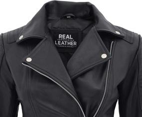 img 2 attached to 🧥 Motorcycle Style Lambskin Leather Jackets for Women - Black Leather Jacket Womens