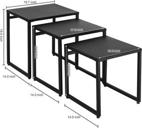 img 1 attached to Modern Black Metal Nesting End Tables - Set of 3 by MyGift: Stylish and Functional Furniture