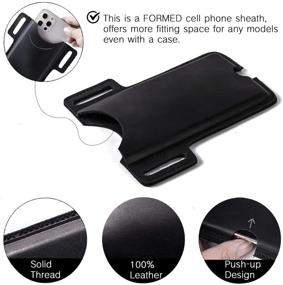 img 2 attached to 📱 Gentlestache Leather Belt Cell Phone Holster for iPhone 12, 12 Pro Max, 11 Pro Max, XS Max, 8 Plus, and Galaxy S20 - Genuine Leather Phone Case with Belt Clip