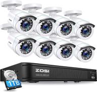 📷 zosi 1080p h.265+ home security camera system, 5mp lite 8 channel cctv dvr recorder with 1tb hard drive and 8 x 1080p weatherproof bullet camera with 80ft night vision, motion alerts – outdoor/indoor surveillance kit logo