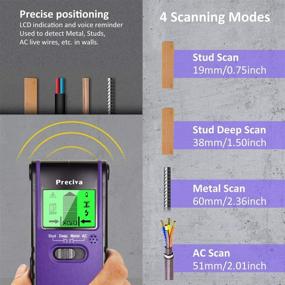 img 2 attached to 🔎 Preciva Stud Finder with LCD Display - 4 in 1 Multifunctional Wall Scanner for Studs, Wood, Metal, and AC Wire Detection