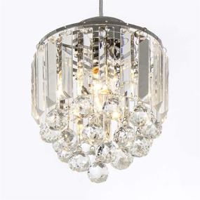 img 3 attached to 🌟 Stylish Set of 3 Polished Crystal Pendant Lights for Kitchen Island, Dining Room, Living Room, Bar - COTULIN Chandelier