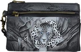 img 4 attached to Anna Anuschka Painted Wristlet Organizer: Stylish Handbags & Wallets for Women