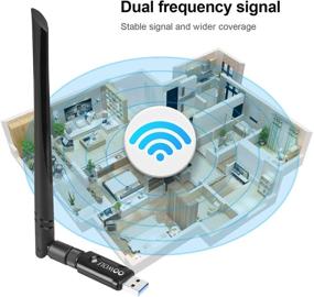 img 1 attached to OOWOLF USB WiFi Adapter - 1200Mbps Wireless Dongle with 5dBi Antenna - Windows, Mac, Linux Compatible