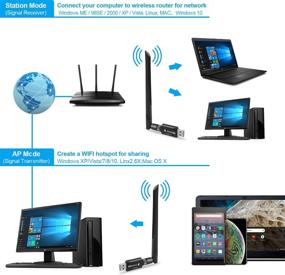 img 2 attached to OOWOLF USB WiFi Adapter - 1200Mbps Wireless Dongle with 5dBi Antenna - Windows, Mac, Linux Compatible