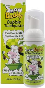 img 4 attached to 🦷 Детский пузырьковый зубной паста Snow Buddy: мятный пенящийся зубной паста и полоскание для ухода за зубами (45 мл)