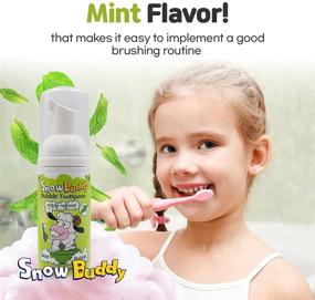 img 1 attached to 🦷 Детский пузырьковый зубной паста Snow Buddy: мятный пенящийся зубной паста и полоскание для ухода за зубами (45 мл)