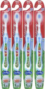 img 1 attached to 🦷 Colgate My First Toothbrush for Infants and Toddlers, Ages 0-2, Extra Soft Bristles 7, (Pack of 4) in Light Blue Color