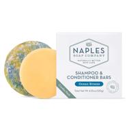 🧼 naples soap company handmade shampoo bar + hair conditioner bar boxed set: eco-friendly haircare for nourished & healthy hair with an ocean breeze logo