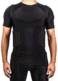 img 2 attached to 🏈 Padded Compression Shirt Chest Protector Undershirt for Football, Soccer, Paintball & More