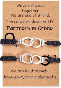 img 4 attached to Partner Cuff Bracelets: Handcuff Matching Friendship Bands