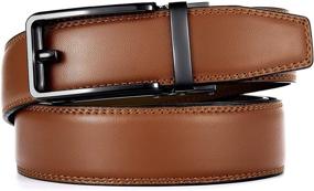 img 1 attached to Chaoren Click Ratchet Belt: Sliding Buckle Mens Belt with Adjustable Trim for an Exact Fit