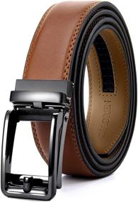 img 4 attached to Chaoren Click Ratchet Belt: Sliding Buckle Mens Belt with Adjustable Trim for an Exact Fit