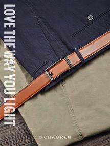 img 2 attached to Chaoren Click Ratchet Belt: Sliding Buckle Mens Belt with Adjustable Trim for an Exact Fit
