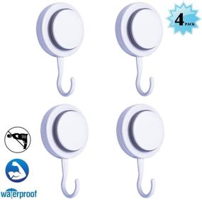 img 3 attached to 🧰 Powerful Traceless Self-Adhesive Hooks: Organize Towels, Robes, Loofahs - Waterproof Suction Cup Hooks for Shower, Bathroom, Kitchen - 4 Pack