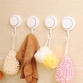 img 4 attached to 🧰 Powerful Traceless Self-Adhesive Hooks: Organize Towels, Robes, Loofahs - Waterproof Suction Cup Hooks for Shower, Bathroom, Kitchen - 4 Pack