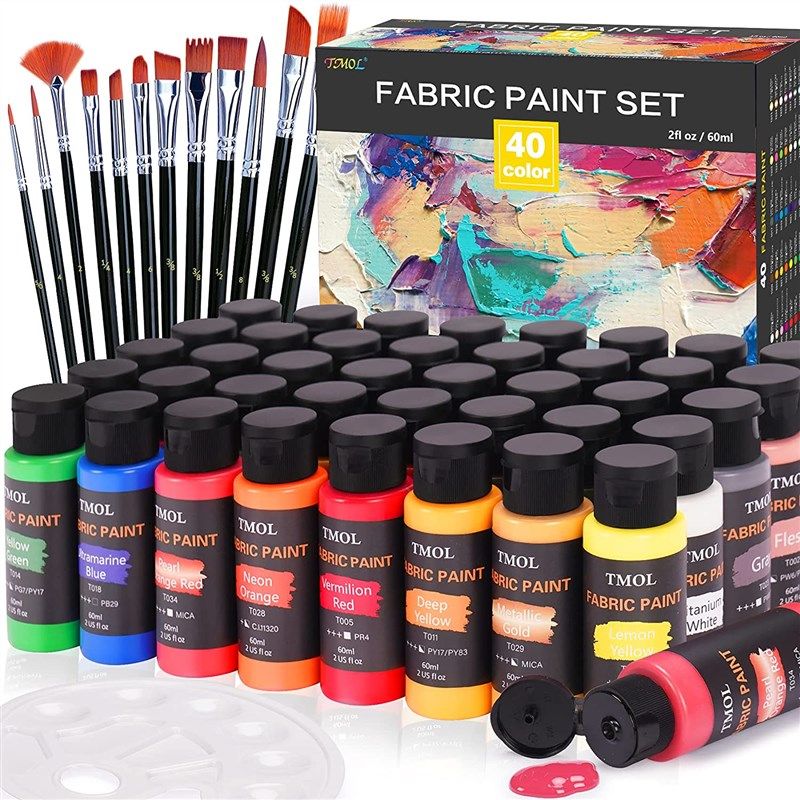 Zenacolor 40 Fabric Markers Pens Set - Non Toxic, Indelible and