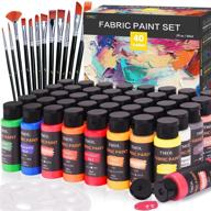 🎨 vibrant fabric paint set - 40 colors (2 oz/bottle) with 12 art brushes | no heat necessary & washable | ideal for clothes, canvas, t-shirts, jeans - art supplies logo
