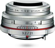 pentax limited lens - hd pentax-da21mmf3.2al limited silver k mount aps-c size - thin wide-angle single focus lens (21420) logo
