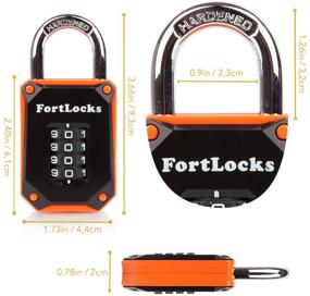 img 3 attached to 🔒 FortLocks Gym Locker Lock - Heavy Duty 4-Digit Stainless Steel Padlock | Weatherproof, Outdoor, Resettable Combination Code | Cut Proof, Easy-to-Read Numbers - 1 Pack Orange
