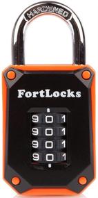 img 4 attached to 🔒 FortLocks Gym Locker Lock - Heavy Duty 4-Digit Stainless Steel Padlock | Weatherproof, Outdoor, Resettable Combination Code | Cut Proof, Easy-to-Read Numbers - 1 Pack Orange