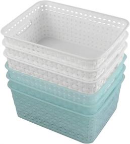 img 4 attached to Wekiog Plastic Storage Basket 6 Pack