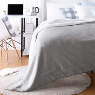 🛏️ ultra-soft grey micromink sherpa blanket - amazon basics twin size logo