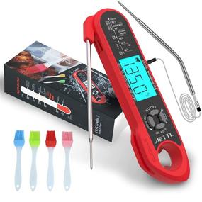 img 4 attached to AETTL Instant Read Digital Meat Thermometer with Cooking Brush: Accurate Double Probe Thermometer for BBQ, Milk, and Oven with Backlight and Calibration for Perfect Temperature Control