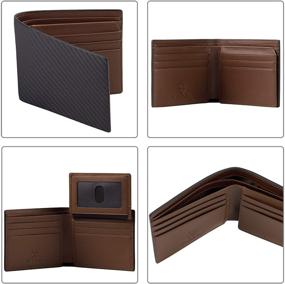 img 2 attached to 💼 Top-Quality Bifold Carbon Leather Wallet with RFID Blocking Compartment - Perfect Men's Accessories!