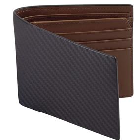 img 4 attached to 💼 Top-Quality Bifold Carbon Leather Wallet with RFID Blocking Compartment - Perfect Men's Accessories!