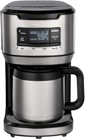 img 4 attached to ☕️ Hamilton Beach 12 Cup Programmable Front-Fill Coffee Maker with Thermal Carafe, Black and Stainless Steel Finish