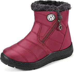 img 4 attached to Warm and Cozy KVbabby Winter Snow Boots for Boys and Girls: Slip-on, Water Resistant, Full Fur, Anti-Slip Lightweight Ankle Boots