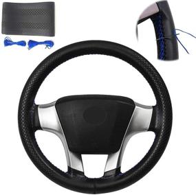 img 3 attached to Stitch Steering Wheel Cover Microfiber Interior Accessories