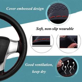 img 2 attached to Stitch Steering Wheel Cover Microfiber Interior Accessories