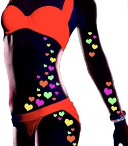 img 4 attached to 💖 Sasswear Neon Blacklight Heart Body Stickers - Pack of 40