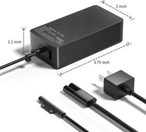 img 2 attached to Зарядное устройство Runpower 44W для Surface Pro - совместимо с Surface Pro 3, 4, 5, 6, 7, X, Go 1, 2, Surface Laptop 1, 2, 3, Surface Book - В комплекте 6,2-футовый кабель питания