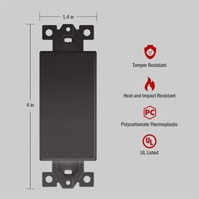 img 3 attached to 📎 ENERLITES Unbreakable Polycarbonate Thermoplastic Blank Adapter Insert for Decorator Wall Plates, UL Listed, Dark Bronze 5 Pack – 6001-DB-5PCS, 5 Piece